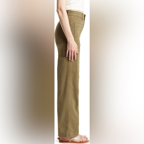 Askk NY Sailor High Waist Wide Leg Cargo Pants Olive Green Size 34 EUC - Picture 3 of 11